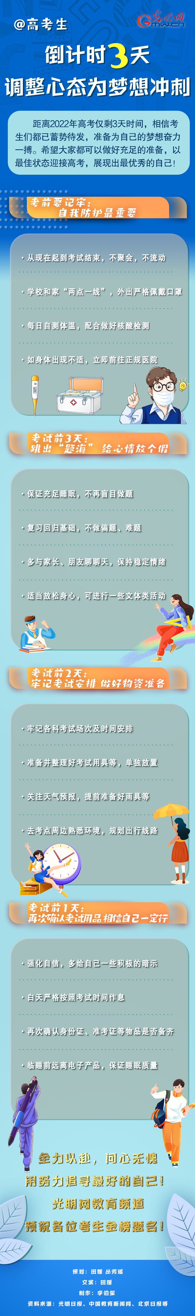 【图解】@高考生 倒计时3天 调整心态为梦想冲刺