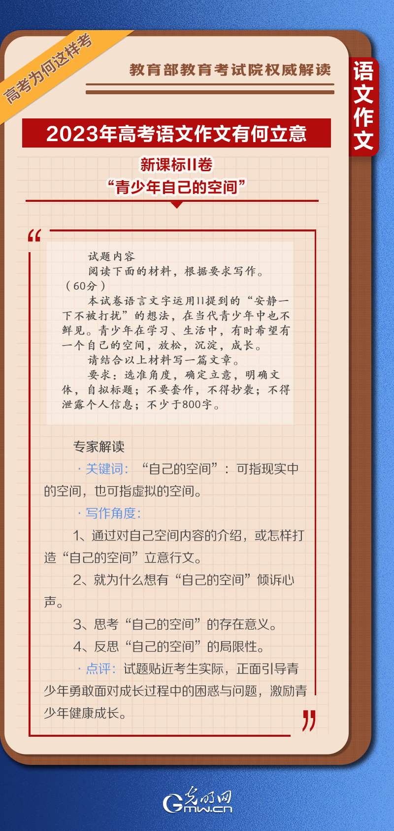 【高考为何这样考】学习卡丨2023高考作文题为啥这么出？权威解读来了！