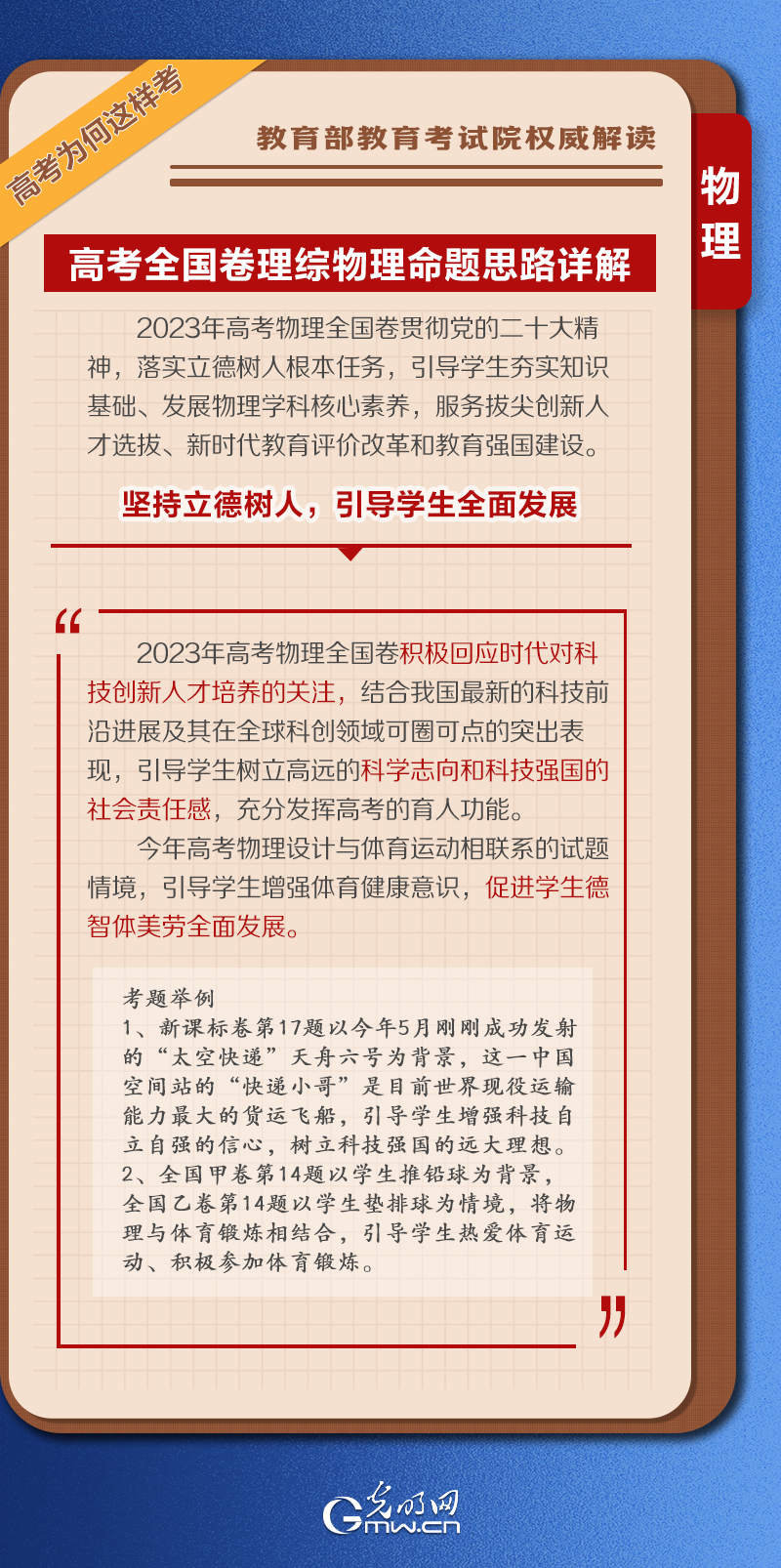 【高考为何这样考】学习卡丨2023高考全国卷理综物理命题解析来了