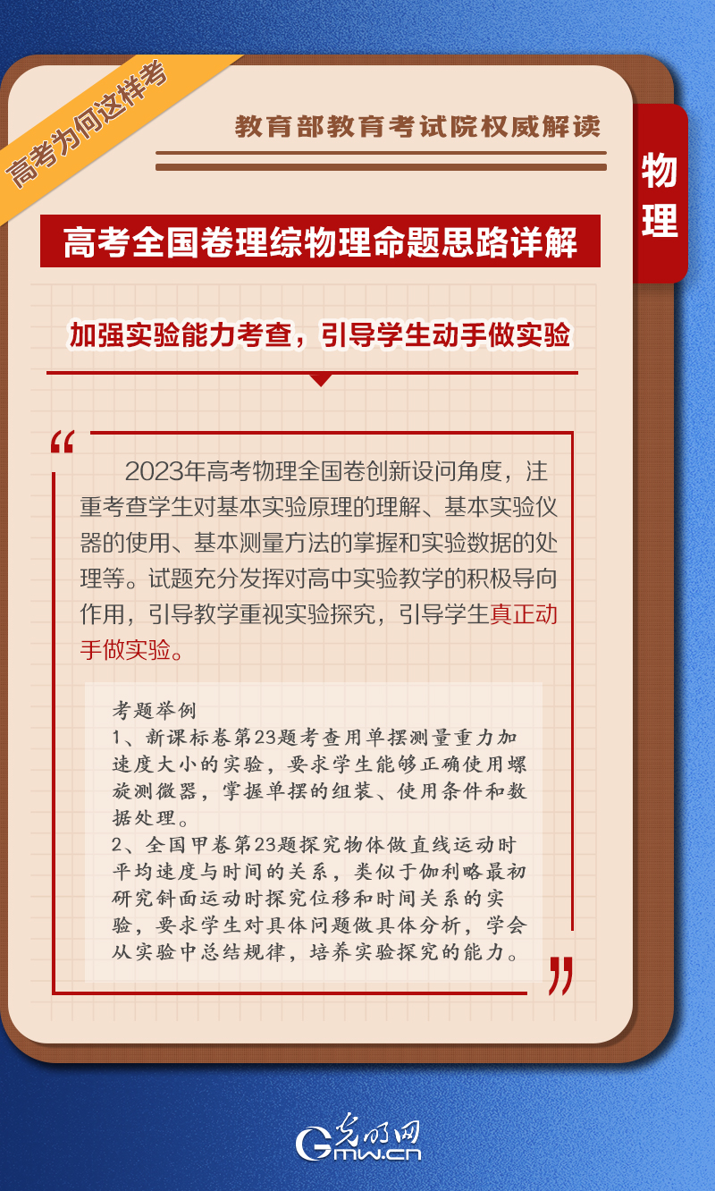 【高考为何这样考】学习卡丨2023高考全国卷理综物理命题解析来了