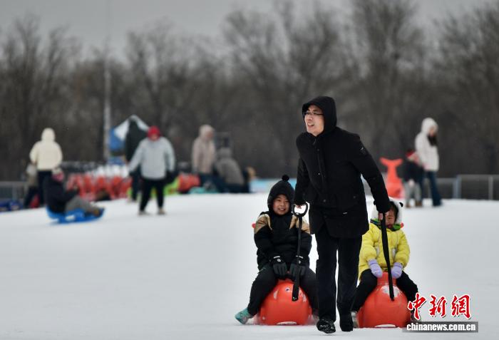 雪飘石家庄 民众乐享冬日雪趣